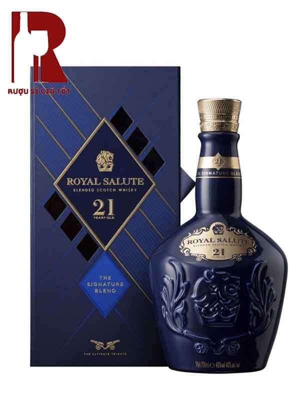 Chivas Royal Salute 21 Năm bản tiêu chuẩn chai gốm xanh sapphire
