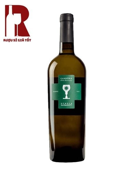 Rượu Vang Ý Trắng Schola Sarmenti Candora Chardonnay Salento IGT - Chén Thánh Xanh Lá