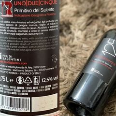 Rượu Vang Ý Đỏ 125 Primitivo Del Salento 14 Độ