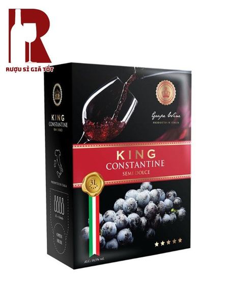 Rượu Vang Bịch Ý Đỏ Ngọt King Constantine Semi Dolce