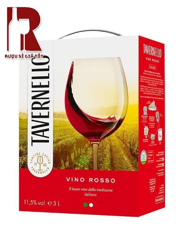 Rượu Vang Bịch Ý Đỏ Tavernello Vino Rosso
