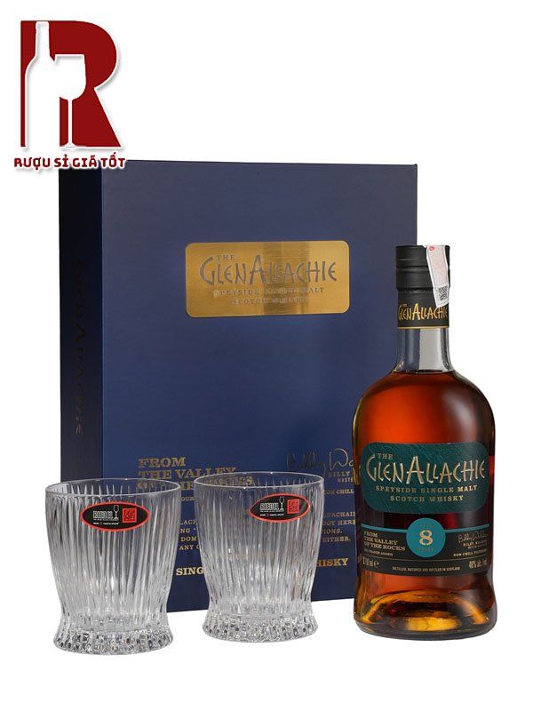 Rượu Glenallachie 8 Năm Sherry Cask Hộp Quà Kèm 2 Ly