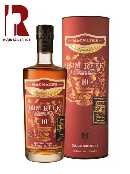 Rượu Macnair’s Lum Reek Peated 10 Cask Strength Batch 1