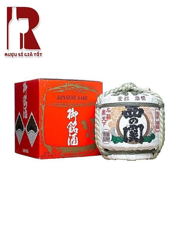 Hộp Quà Rượu Sake Cối Nishinoseki Hana Barrel