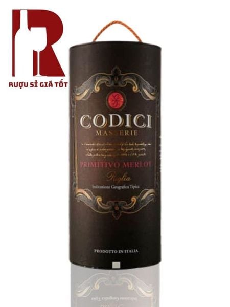 Rượu Vang Bịch Ý Codici Pimitivo - Merlot Tarantino
