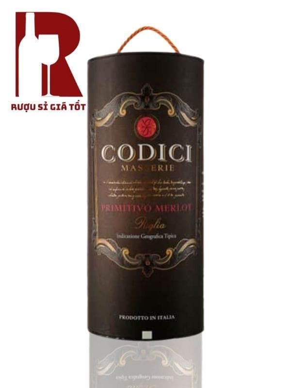 Rượu Vang Bịch Ý Codici Pimitivo - Merlot Tarantino