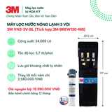  Cây Lọc Nước Nóng Lạnh 3M VN3-3V-BL (Tích Hợp Máy Lọc Nước 3M BREW120-MS) 