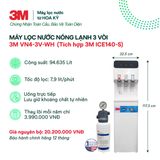  Cây Lọc Nước Nóng Lạnh 3M VN4-3V-WH (Tích Hợp Máy Lọc Nước 3M ICE140-S) 