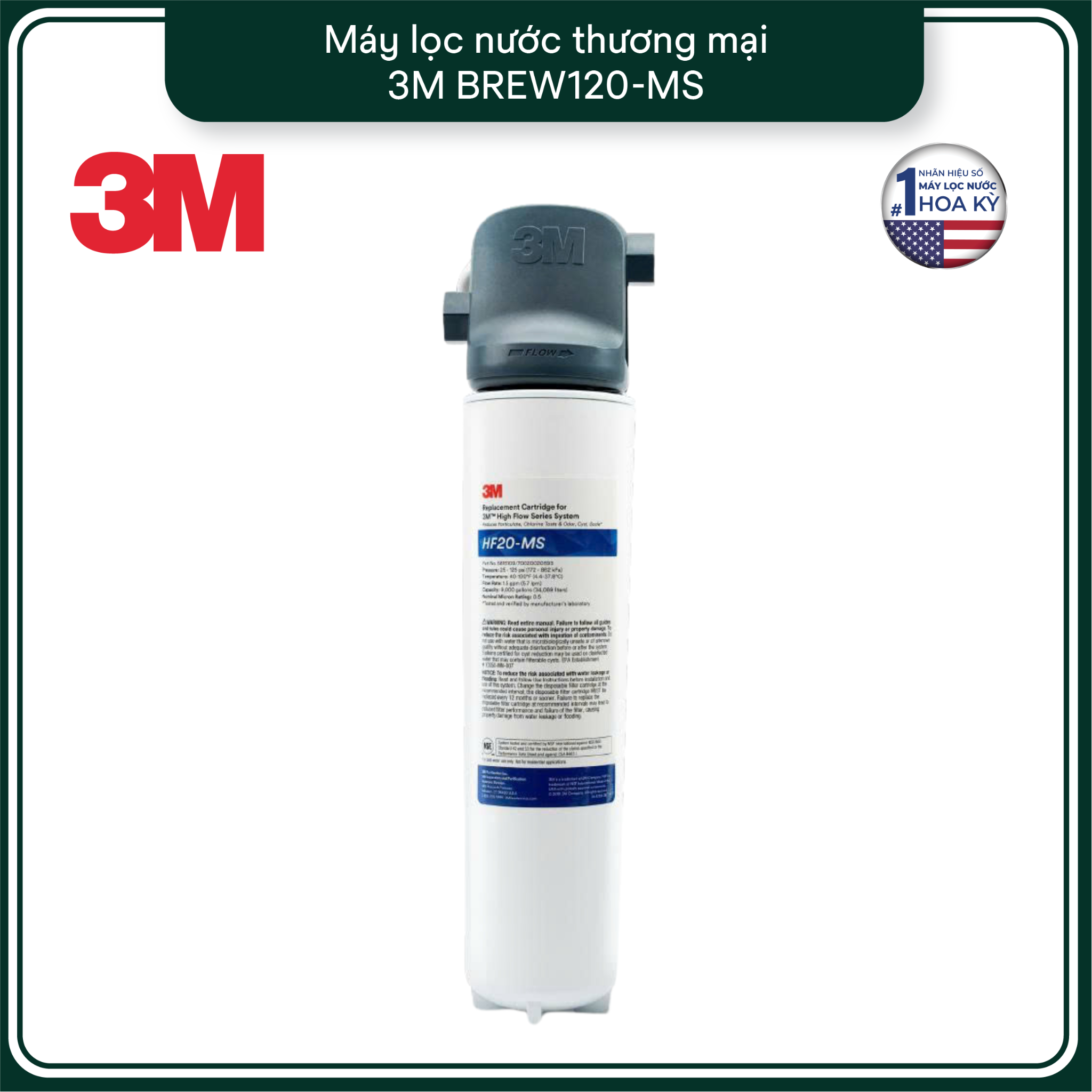  Máy Lọc Nước Công Suất Lớn Dành Cho Thương Mại 3M BREW120-MS 