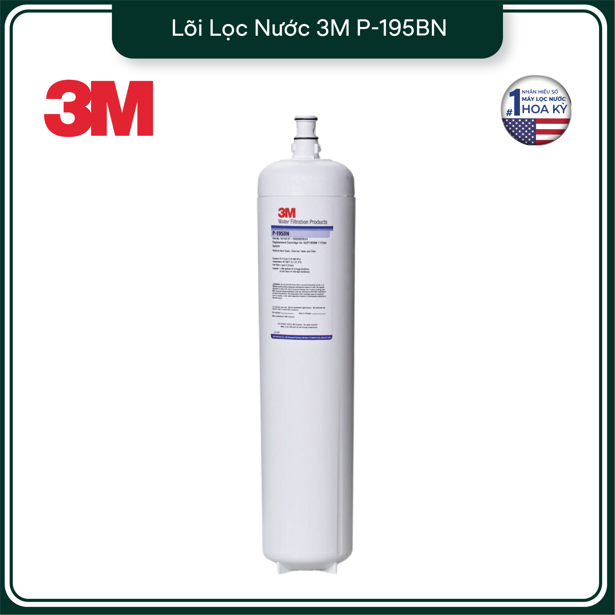 Lõi Lọc Thay Thế Cho Máy Lọc Nước 3M SGP195BN-T (Mã lõi P-195BN) 