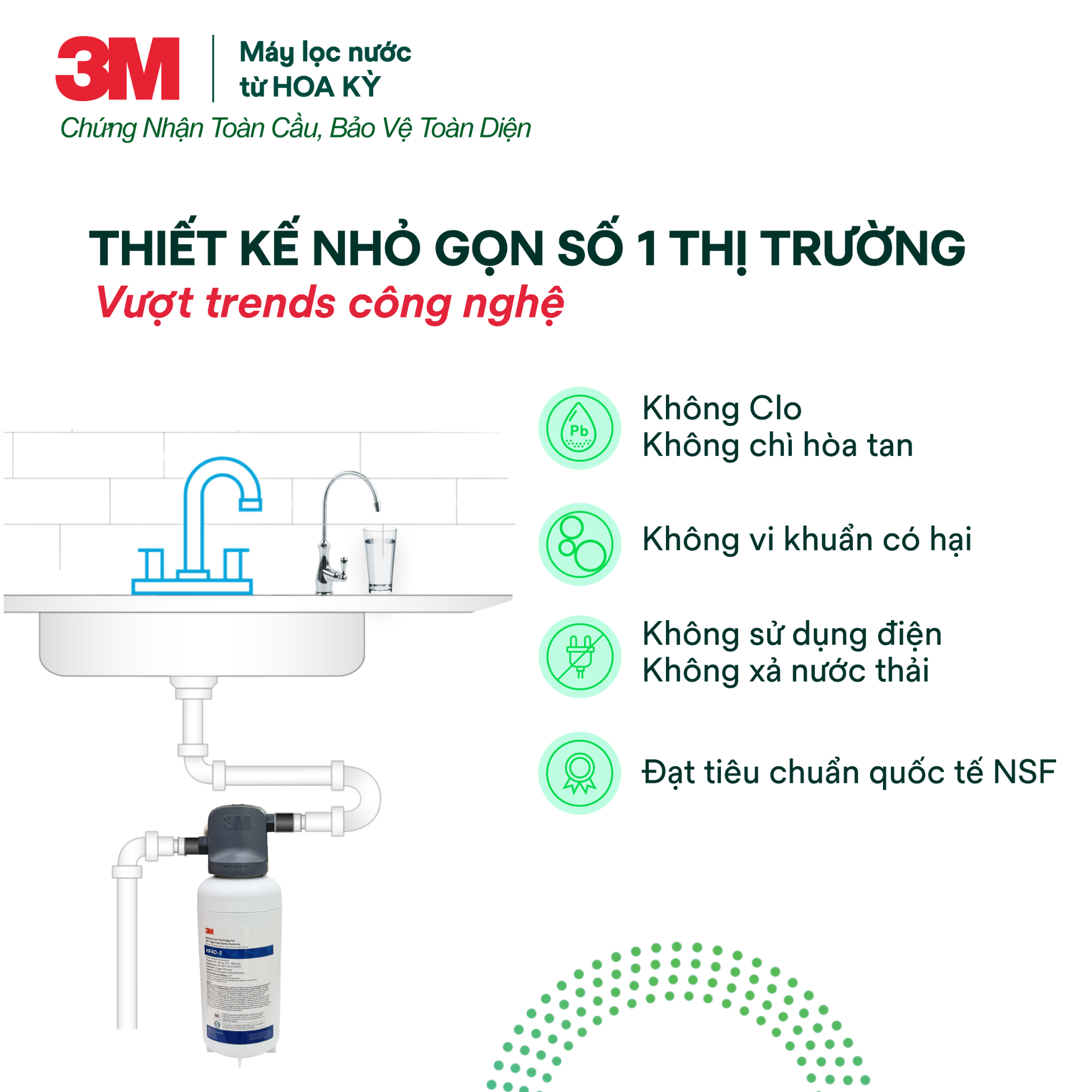  Máy Lọc Nước Lắp Dưới Bồn Rửa 3M ICE140S-WOI Kèm Vòi 3M 