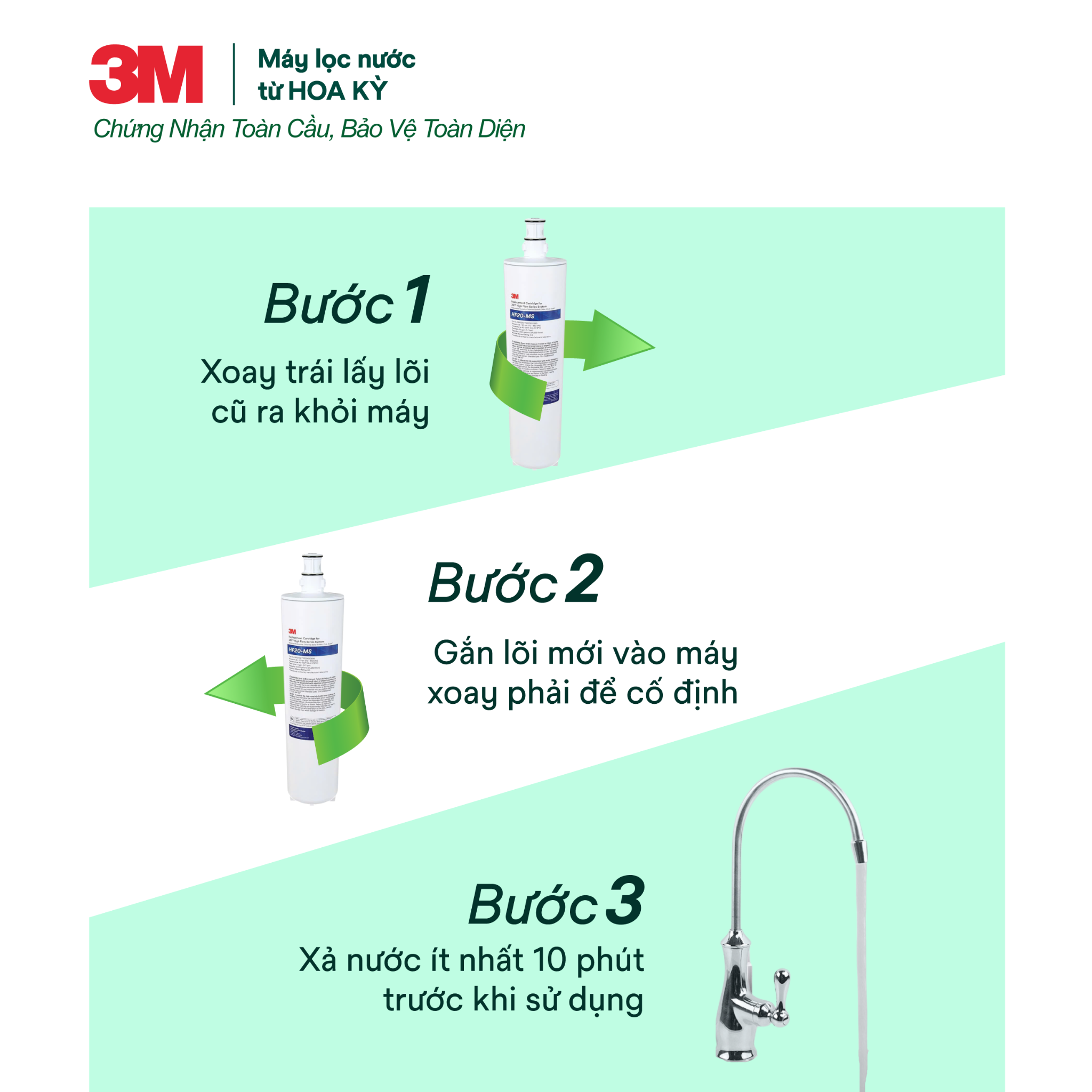  Máy Lọc Nước Lắp Dưới Bồn Rửa 3M BREW120-MS Kèm Vòi 3M 