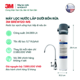  Máy Lọc Nước Lắp Dưới Bồn Rửa 3M BREW120-MS Kèm Vòi 3M 
