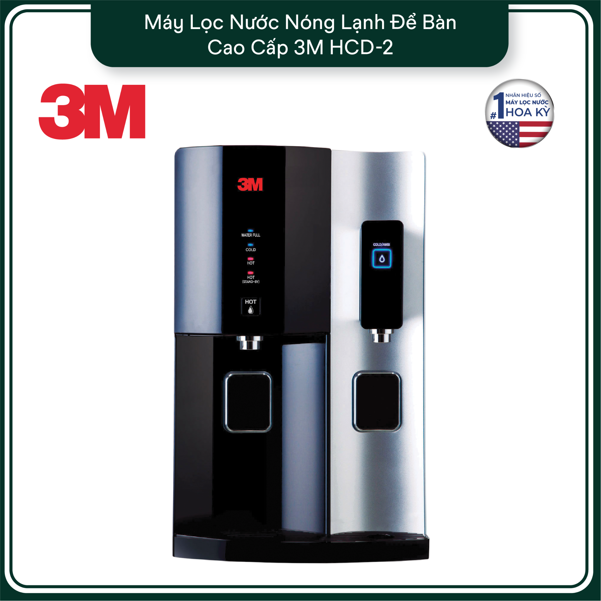  Máy Lọc Nước Nóng Lạnh Để Bàn Cao Cấp 3M HCD-2 