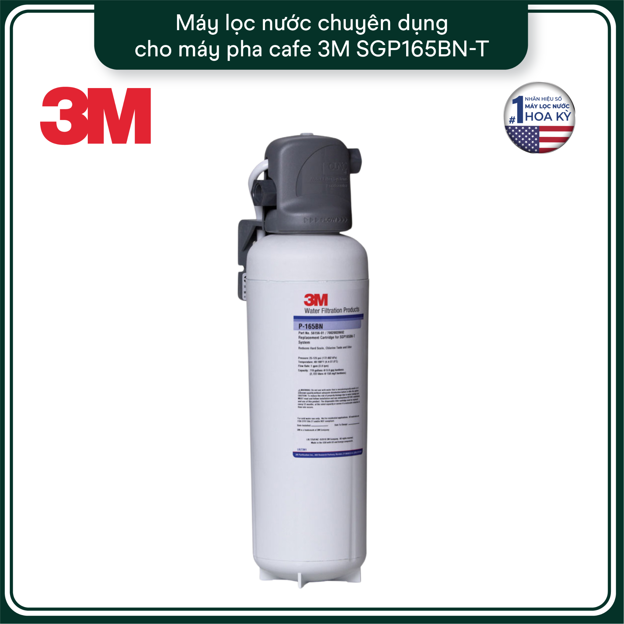  Máy Lọc Nước Chuyên Dụng Cho Máy Pha Cà Phê 3M SGP165BN-T 