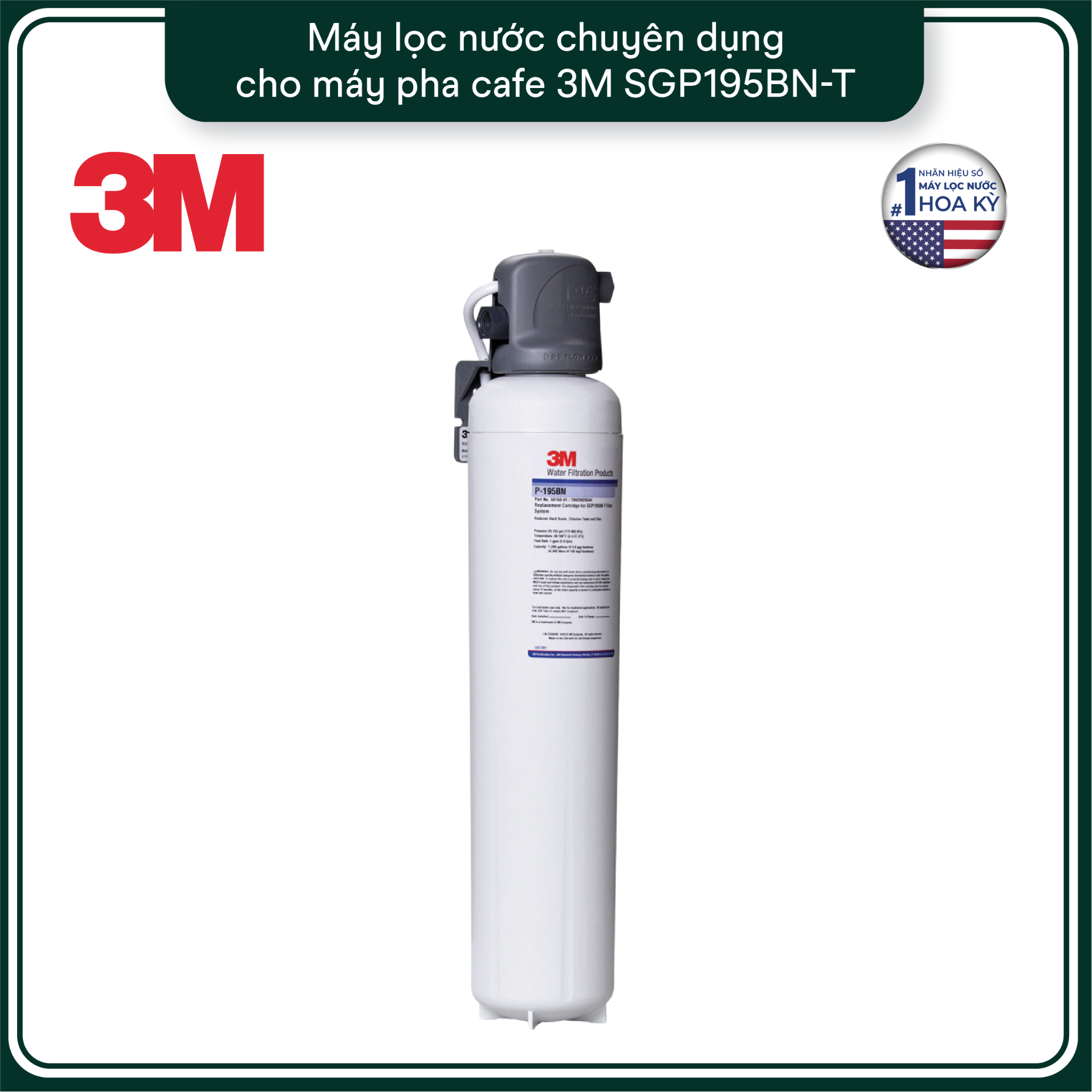  Máy Lọc Nước Chuyên Dụng Cho Máy Pha Cà Phê 3M SGP195BN-T 