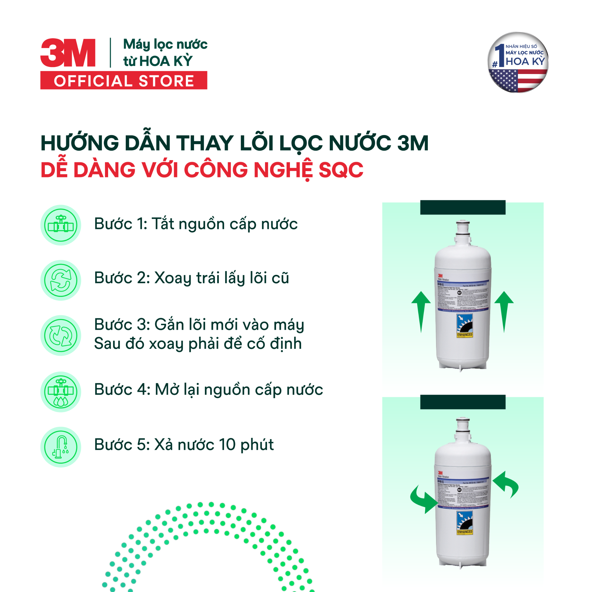  Máy Lọc Nước Lắp Dưới Bồn Rửa 3M ICE140-S Kèm Vòi 3M 