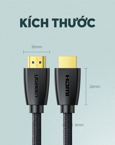 Cáp dữ liệu VIDEO HDMI 2.0 truyền âm thanh hình ảnh dài 3M Ugreen ( 40411)