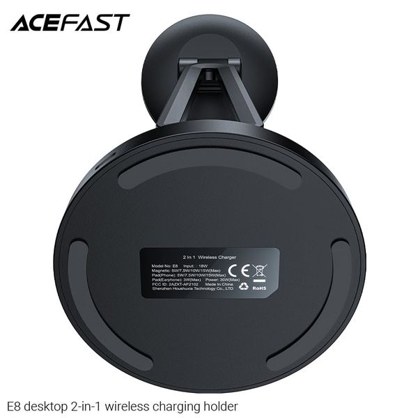 Sạc không dây Acefast E8, 2 trong 1, công suất tối đa 15W, điện áp 5-12v, dùng cho thiết bị di động, hãng sx: Acefast #6974316281597