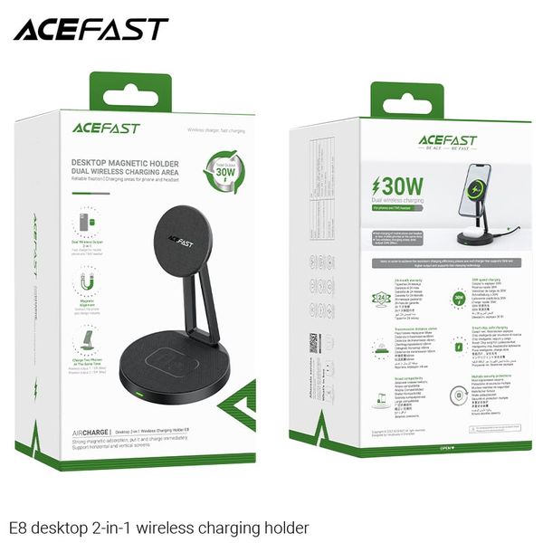 Sạc không dây Acefast E8, 2 trong 1, công suất tối đa 15W, điện áp 5-12v, dùng cho thiết bị di động, hãng sx: Acefast #6974316281597