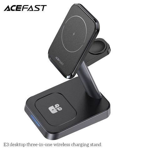 Sạc không dây Acefast E3, 3 trong 1, công suất tối đa 15w, điện áp 9v, dùng cho thiết bị di động, hãng sx: Acefast #6974316280903