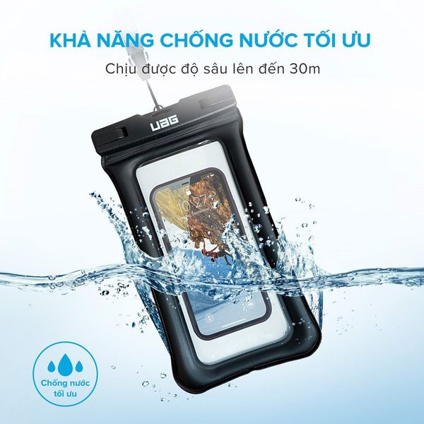 Túi chống nước dùng cho điện thoại di động, chất liệu làm bằng nhựa. Nhãn hiệu U