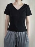  Áo thun nữ  Ribbed V  neck  A3-010 
