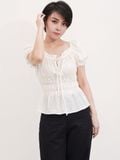  Áo kiểu nữ  Ruffle U-neck  A1-046 