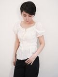  Áo kiểu nữ  Ruffle U-neck  A1-046 