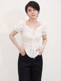  Áo kiểu nữ  Ruffle U-neck  A1-046 