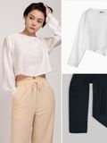  Áo kiểu nữ  Cropped & Back slit  A3-002 