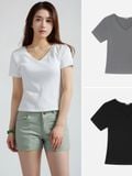  Áo thun nữ  Ribbed V  neck  A3-010 