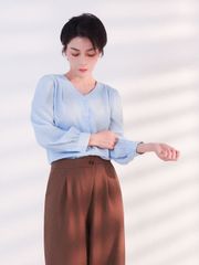  Áo kiểu V-neck Blouse A1-036 