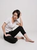  Áo thun nữ  Ribbed V  neck  A3-010 