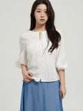  Áo kiểu nữ  Ribbon Puff Blouse  A1-039 