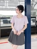  Áo kiểu nữ  Pink Striped Top  NAR-A048 