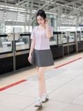 Áo kiểu nữ  Pink Striped Top  NAR-A048 