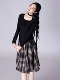  Chân váy nữ  Checkered Skirt  B3-028 