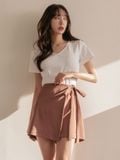  Áo thun nữ  Ribbed V  neck  A3-010 