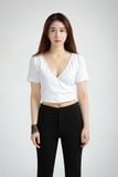  Áo thun nữ  V  neck Wrap cropped  A3-014 