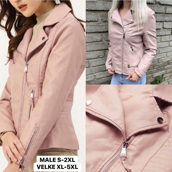  KOŽENÁ BUNDA RUŽOVÁ S-XXL ( 420KC 5KS) 