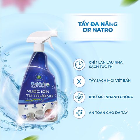 COMBO 2 Siêu Tẩy Đa Năng DR.NATRO 500 ml + Tặng 1 chai tẩy đa năng 50ml + 2 miếng chà nhám + 2 miếng cước tím