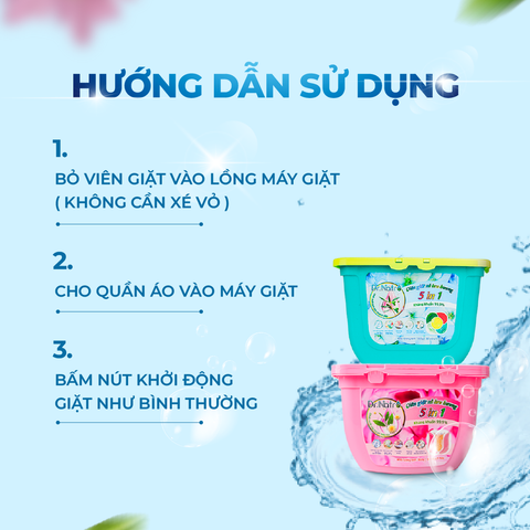 VIÊN GIẶT XẢ LƯU HƯƠNG Thông Minh 5 IN 1 DR.NATRO 360g (30 viên/15g/hộp)