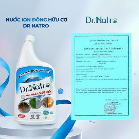 Nước Ion Đồng Hữu Cơ DR.NATRO 1000ml + Tặng 1 miếng chà nhám