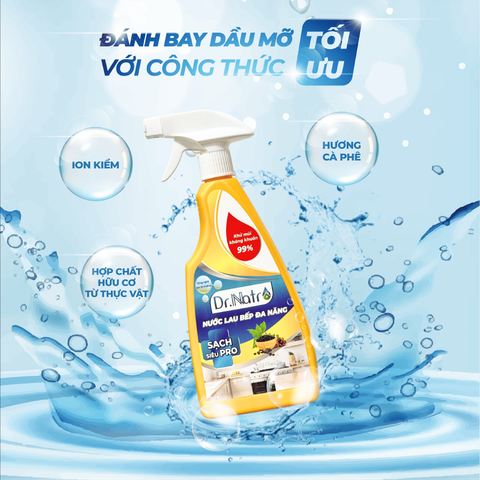 Nước Lau Bếp Đa Năng DR.NATRO 500ml Lau Sạch Dầu Mỡ
