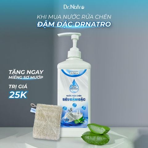 NƯỚC RỬA CHÉN ĐẬM ĐẶC DR.NATRO 1000ml + Tặng 1 miếng Sơ Mướp