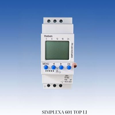 Công tắc thời gian kỹ thuật số Theben Simplexa 601 Top lắp tủ điện