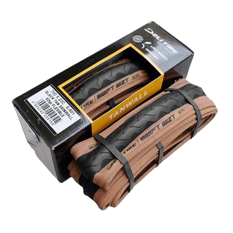 Vỏ xếp Deli Tire 700 x 23c S-601 Hông tan nâu (Black Tan Skinwall)