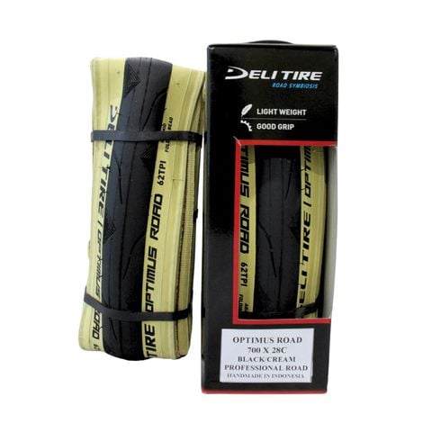 Vỏ xếp Deli Tire 700x28c S-301 Optimus Road Black/Cream professional