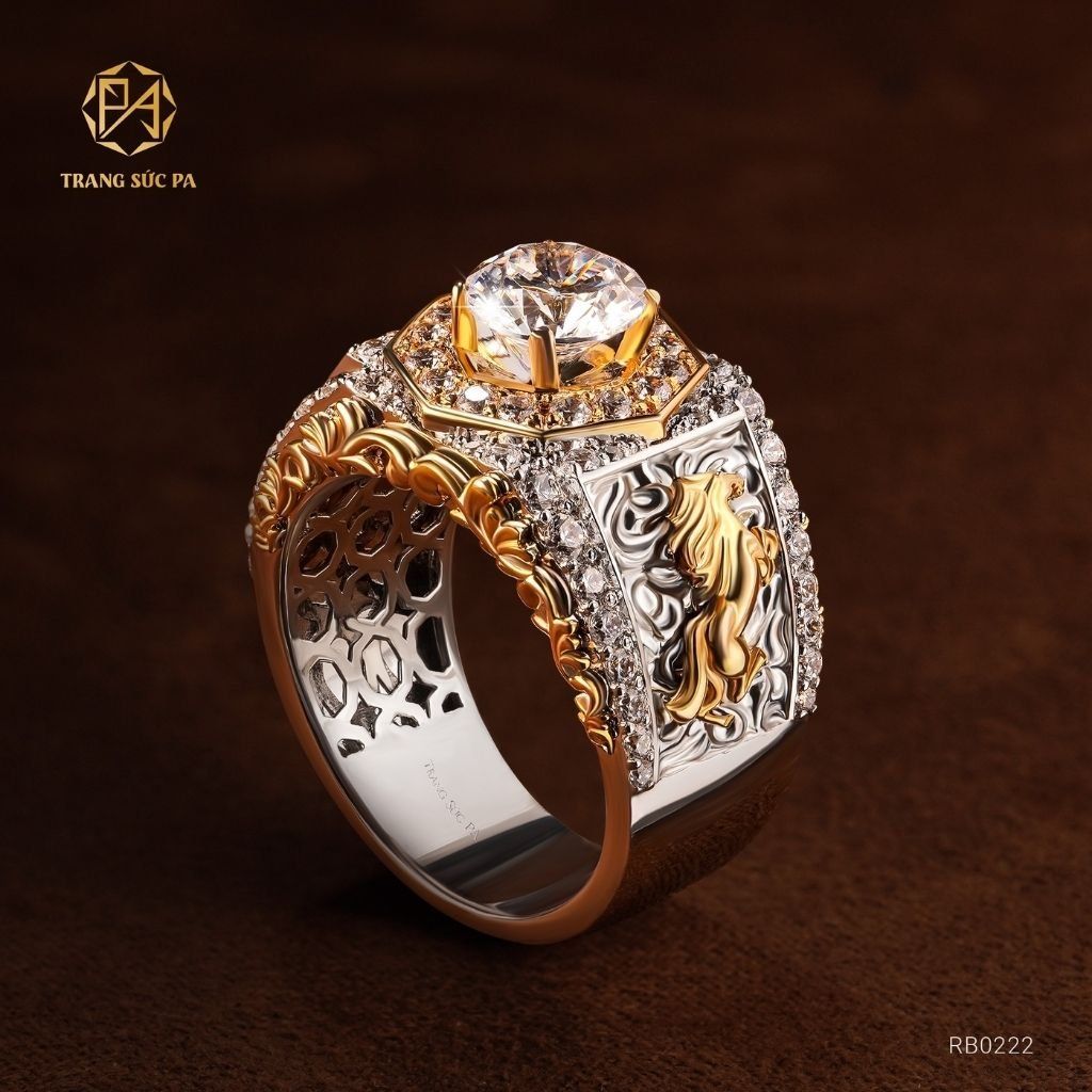  Nhẫn Nam RB0222 Đai Ngựa - Bạc Cao Cấp 